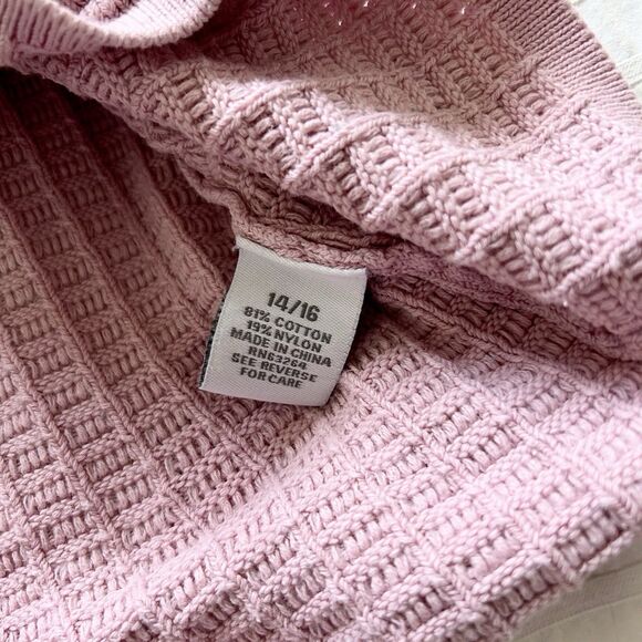 Dress Barn Women’s Size L Pink Sweater Chunky Button Cottage Coquette READ - Picture 6 of 16